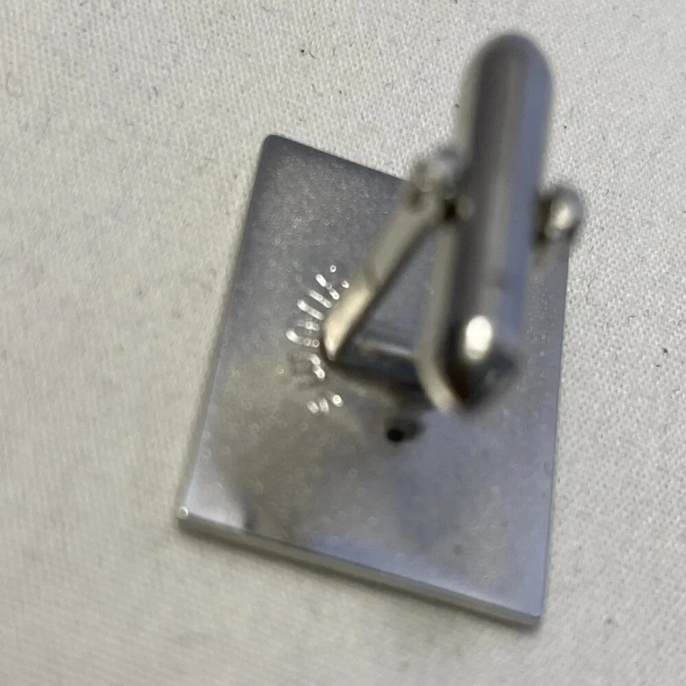 Vintage Swank Tie Tack Pin Cuff Links Silver Tone Black Accent Bullet Backing